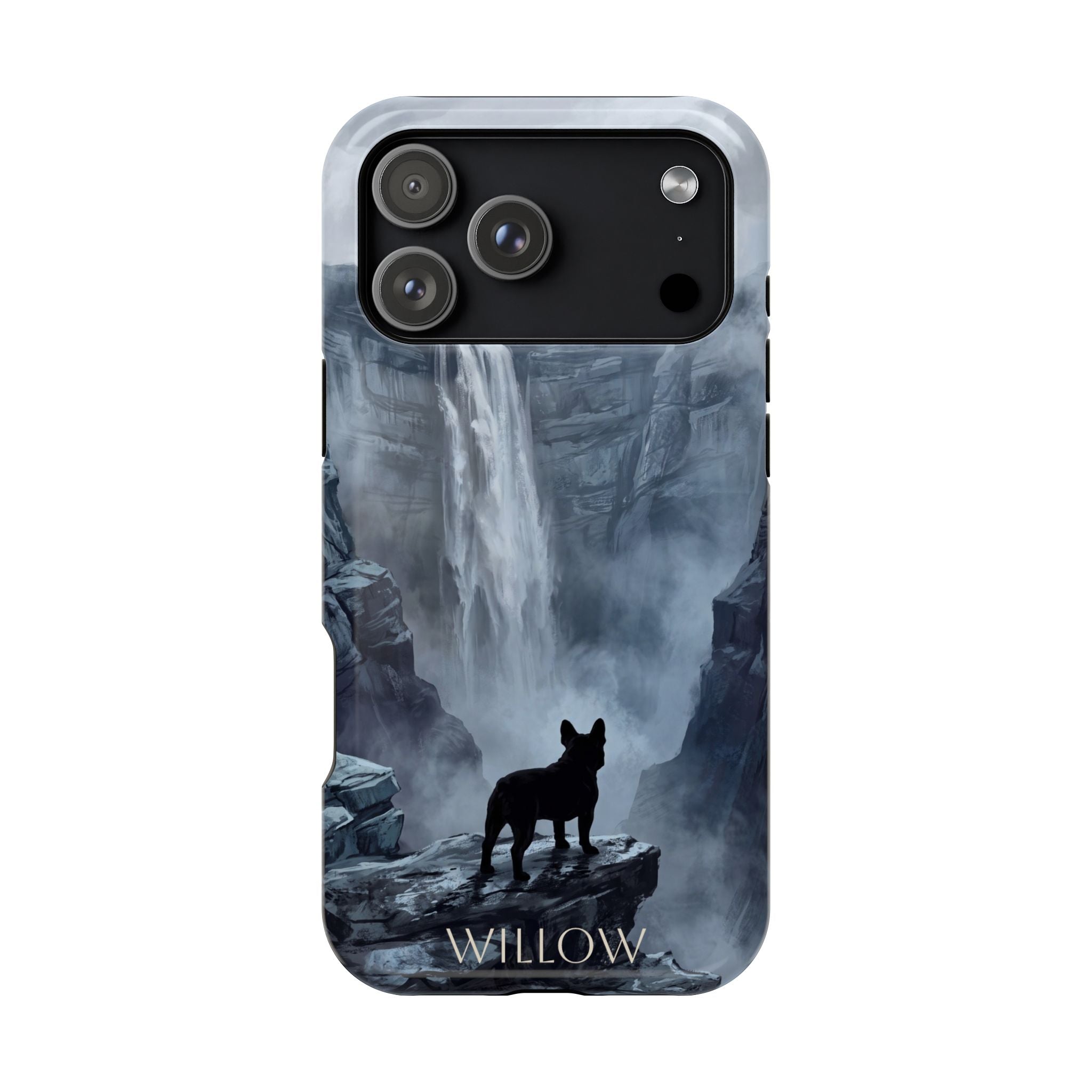 Personalized French Bulldog Misty Waterfall Phone Case — Wireless Charging Cover