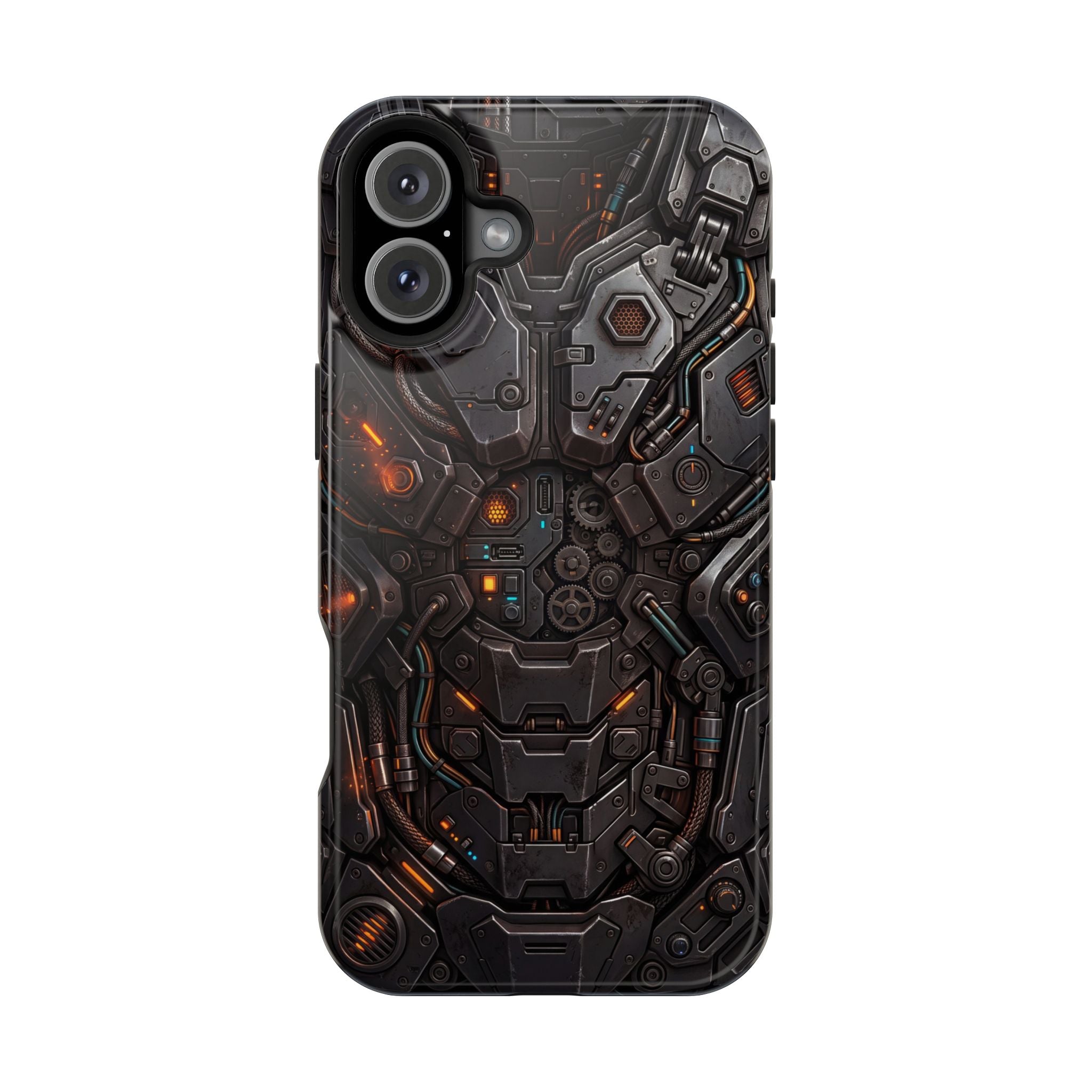 Mech Armor Phone Case — Industrial Circuit Wireless Charging Cover