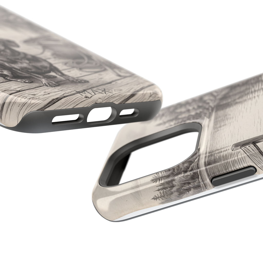 Personalized Dachshund Sunset Beach Phone Case — Wireless Charging Cover