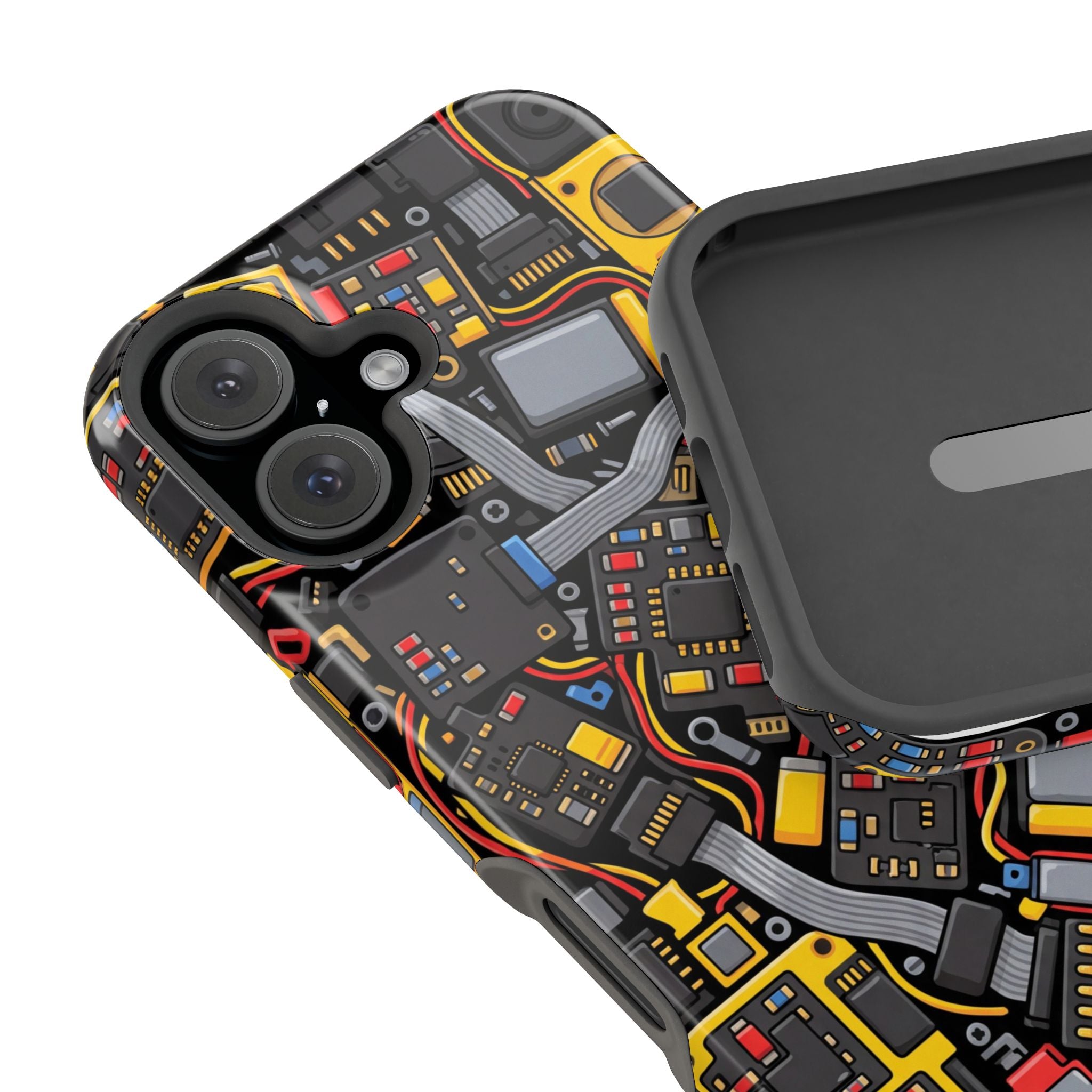 Voltage Board Phone Case — Yellow Circuit Wireless Charging Cover