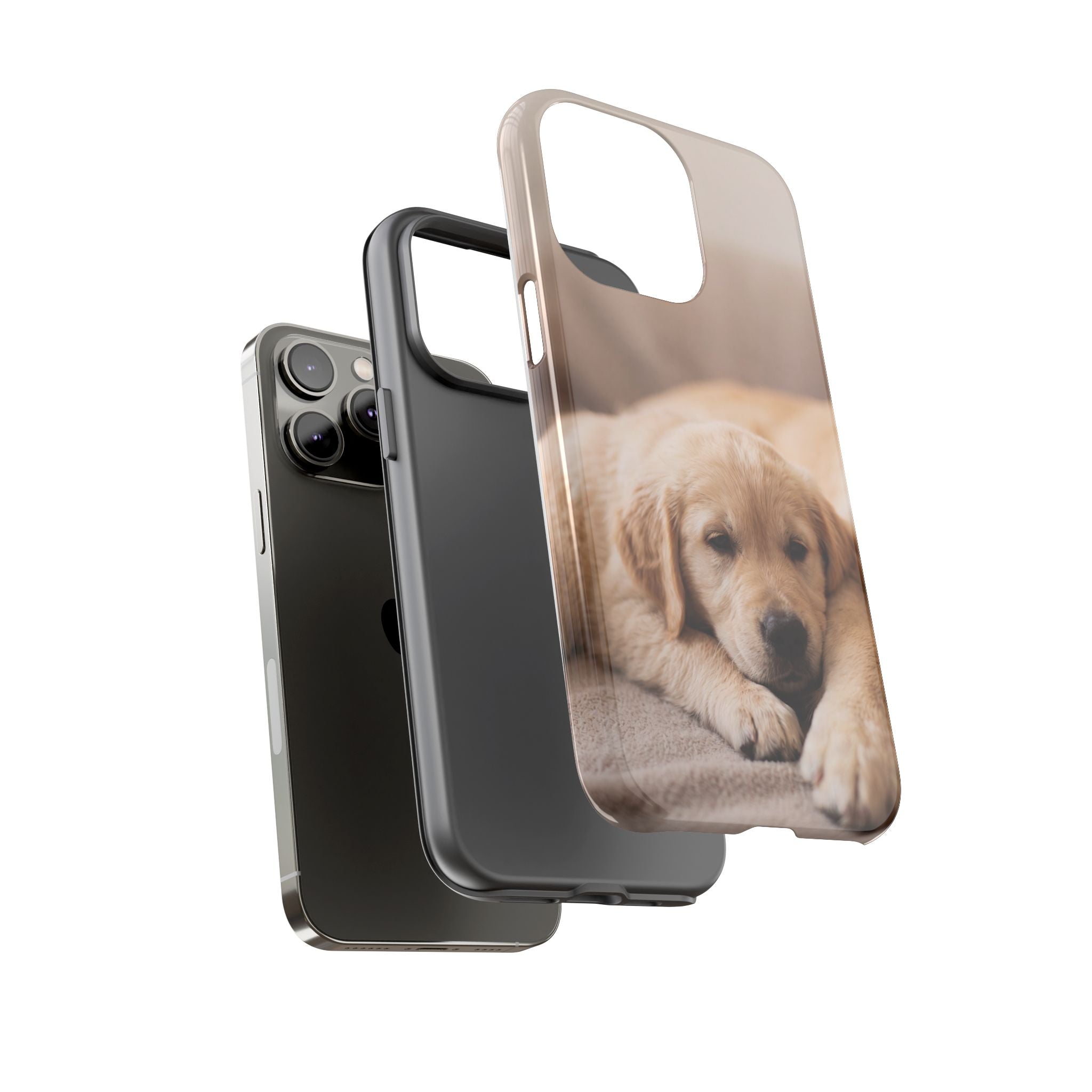 Sleepy Golden Retriever Puppy Phone Case | Cozy Cuddly Puppy Portrait | Samsung & iPhone