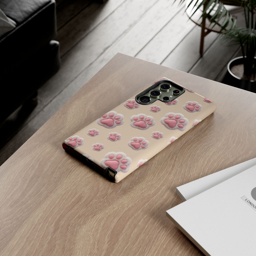 Golden Retriever Paw Print Phone Case | Cute Pink Paw Pattern for Dog Lovers | iPhone & Samsung
