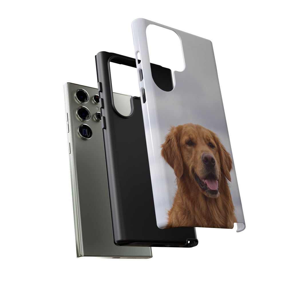 Golden Retriever Portrait Phone Case | Happy Dog Photo on Soft Sky Background | Samsung & iPhone