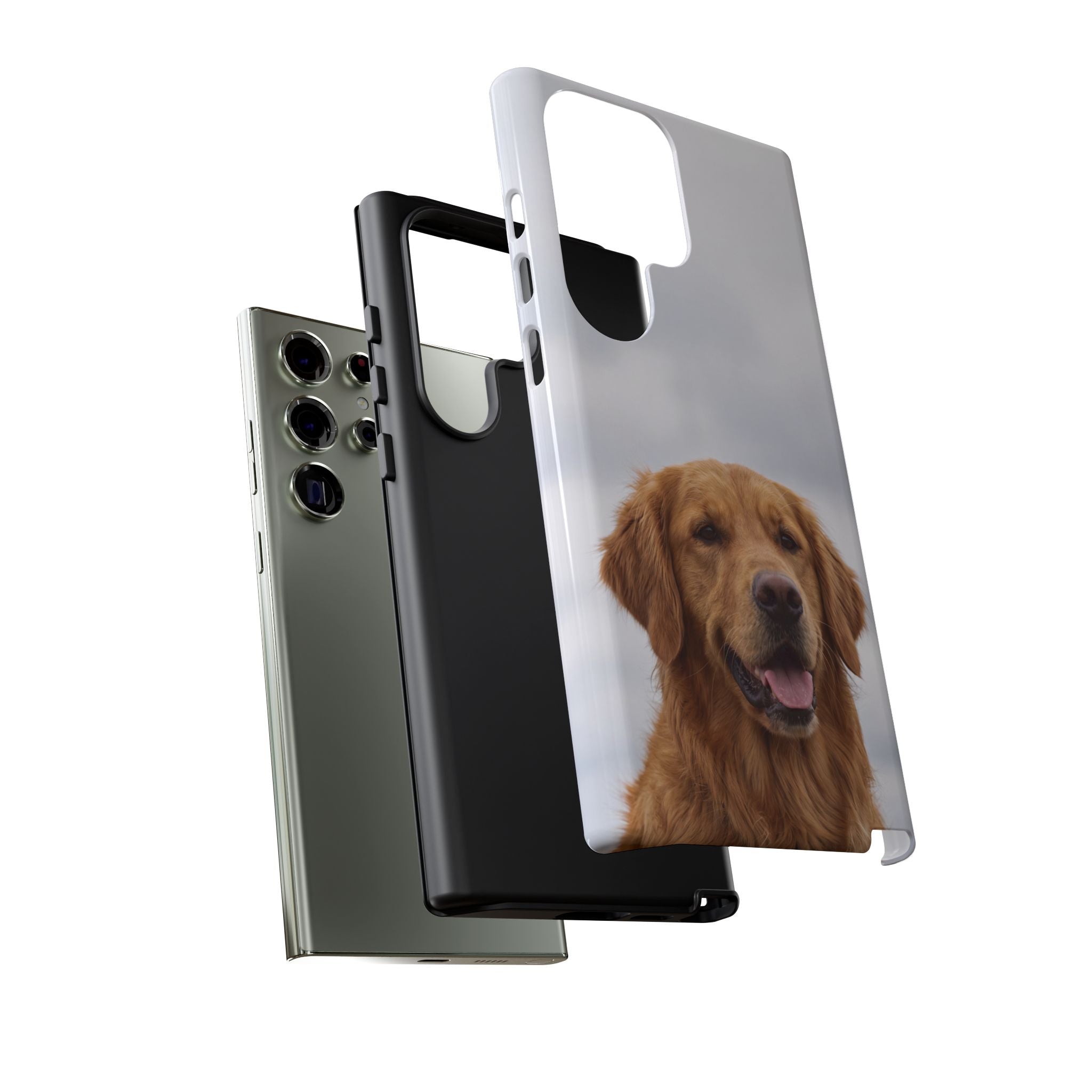 Golden Retriever Portrait Phone Case | Happy Dog Photo on Soft Sky Background | Samsung & iPhone