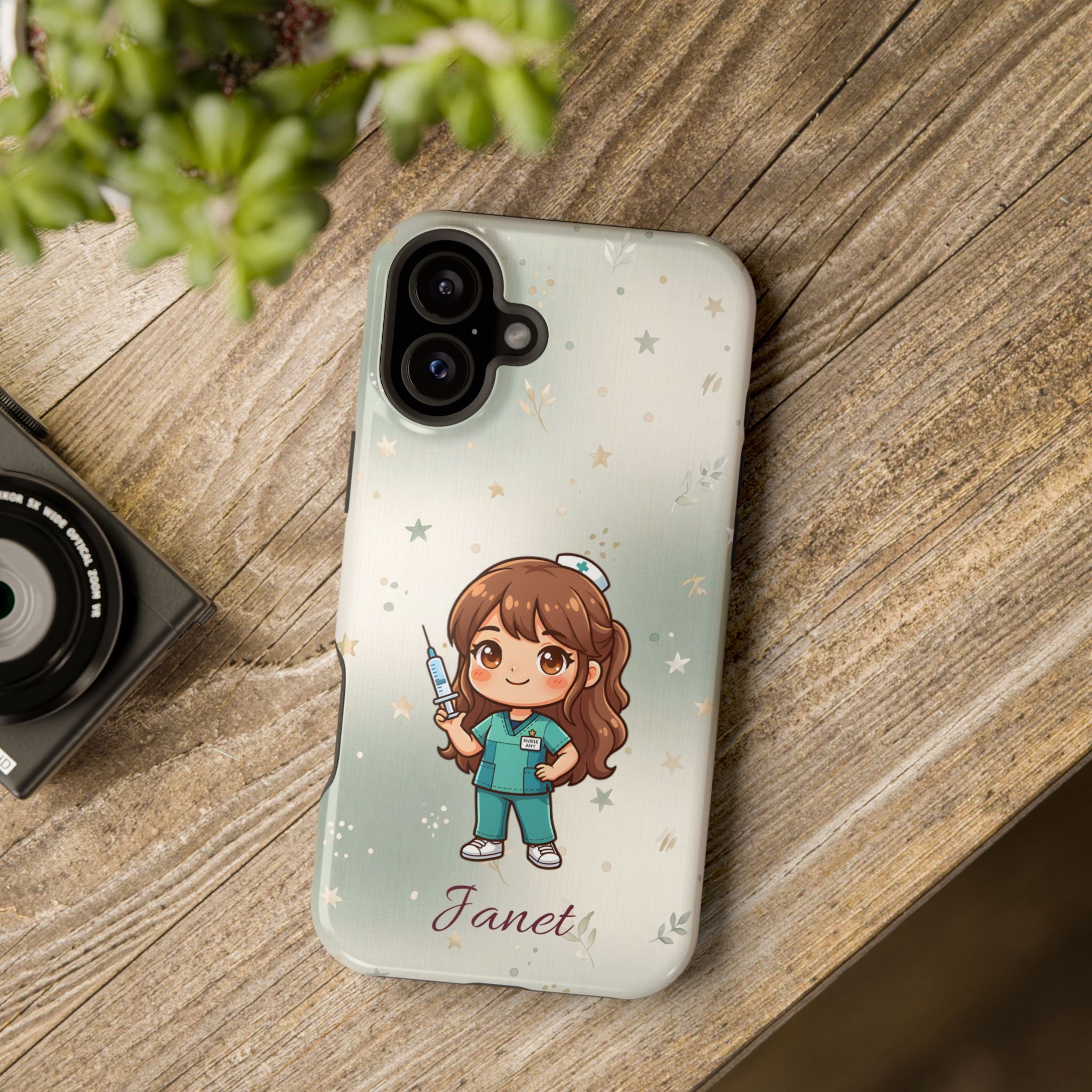Personalized Nurse with Syringe Phone Case — Wireless Charging Cover