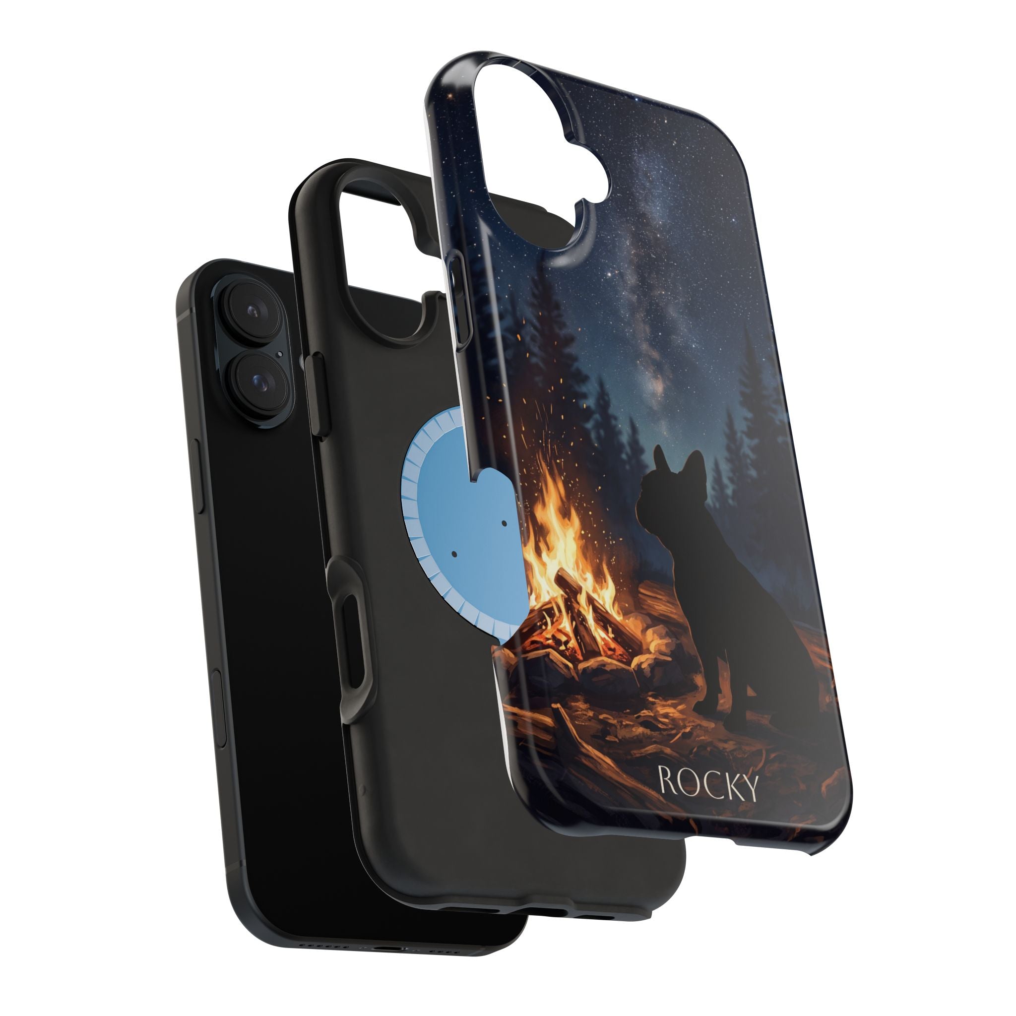 Personalized French Bulldog Campfire Phone Case — Wireless Charging Cover