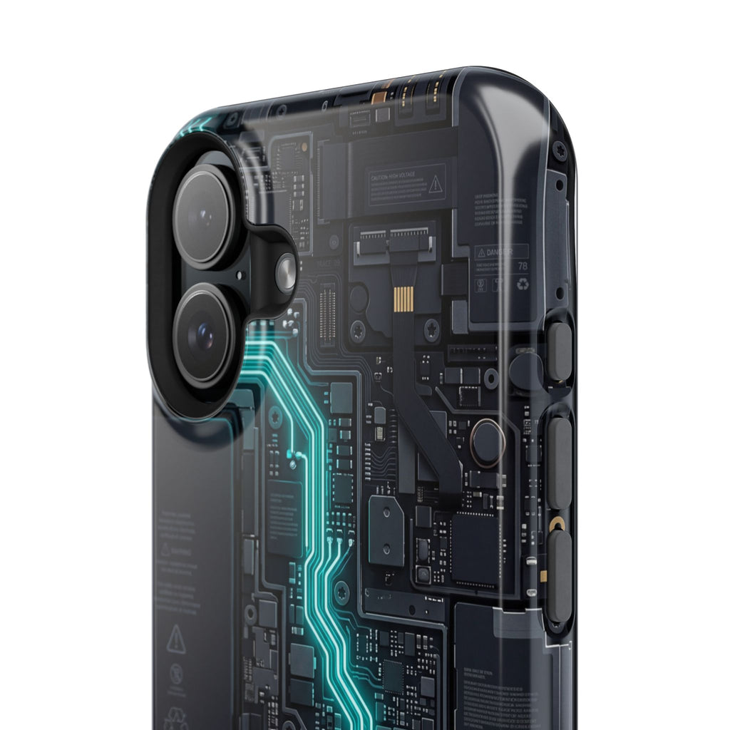Cyan Bolt Electrician Phone Case — Electric Circuit Wireless Charging Cover