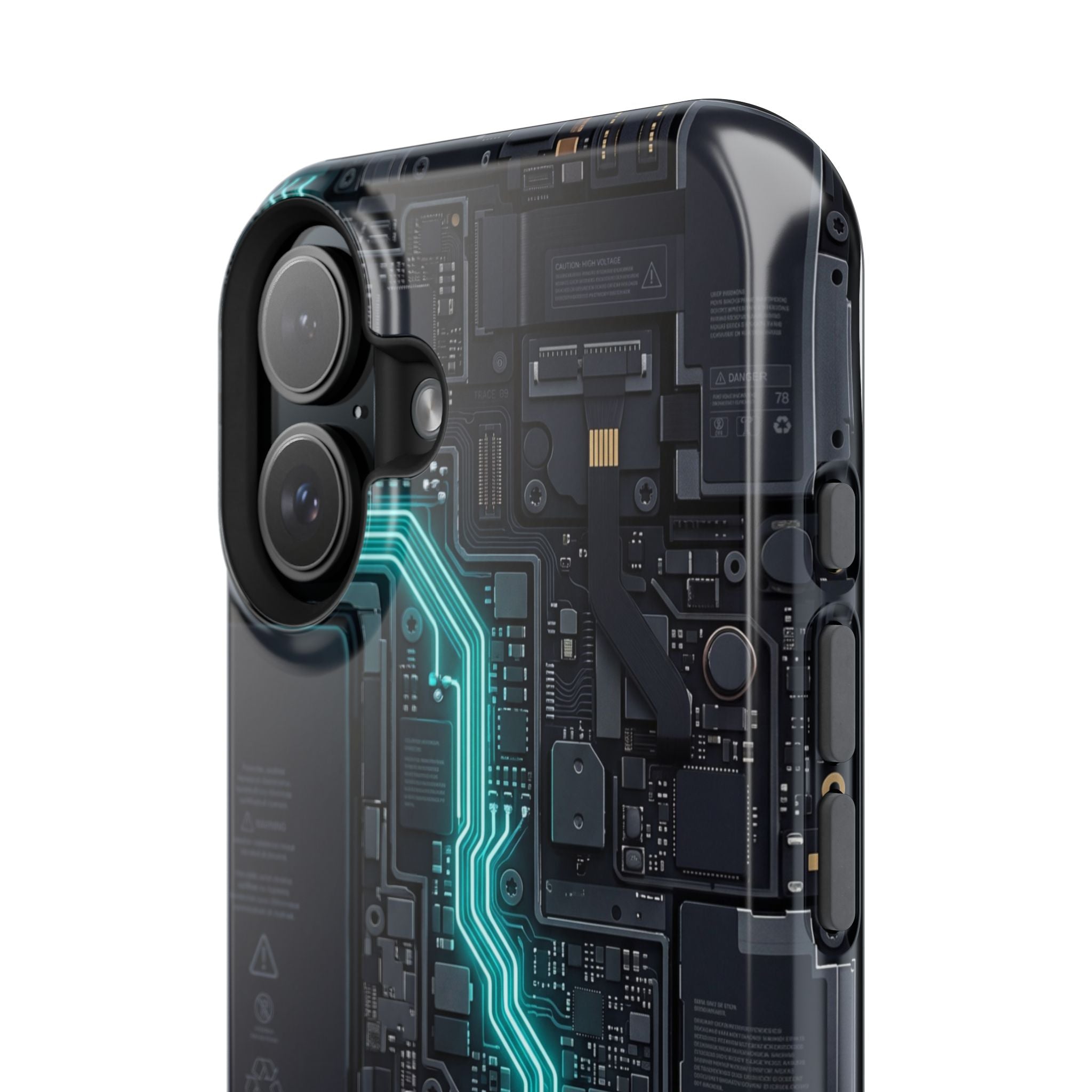 Cyan Bolt Electrician Phone Case — Electric Circuit Wireless Charging Cover