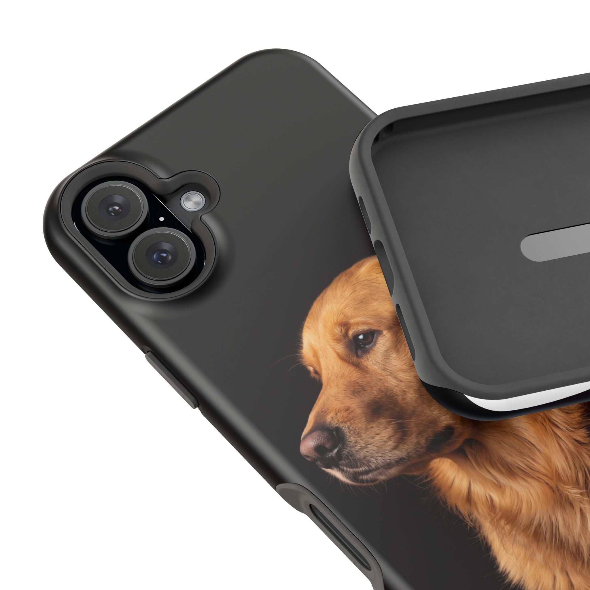 Golden Retriever Portrait Phone Case — Impact-Resistant Wireless Charging Cover