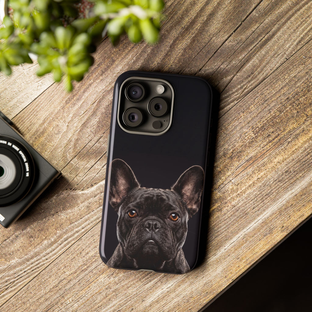 Front-Facing French Bulldog Phone Case | Dramatic Black Studio Portrait | Samsung & iPhone