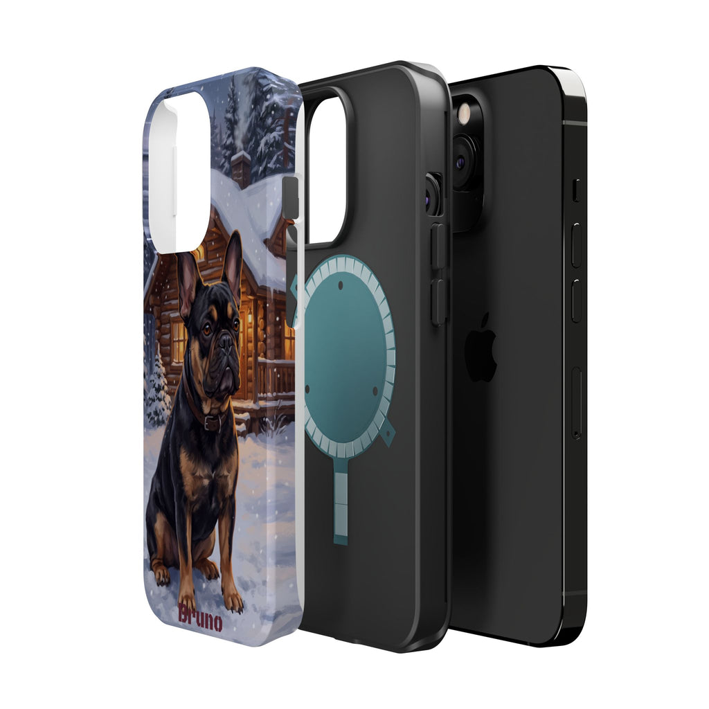 Personalized French Bulldog Cozy Cabin Phone Case — Wireless Charging Cover