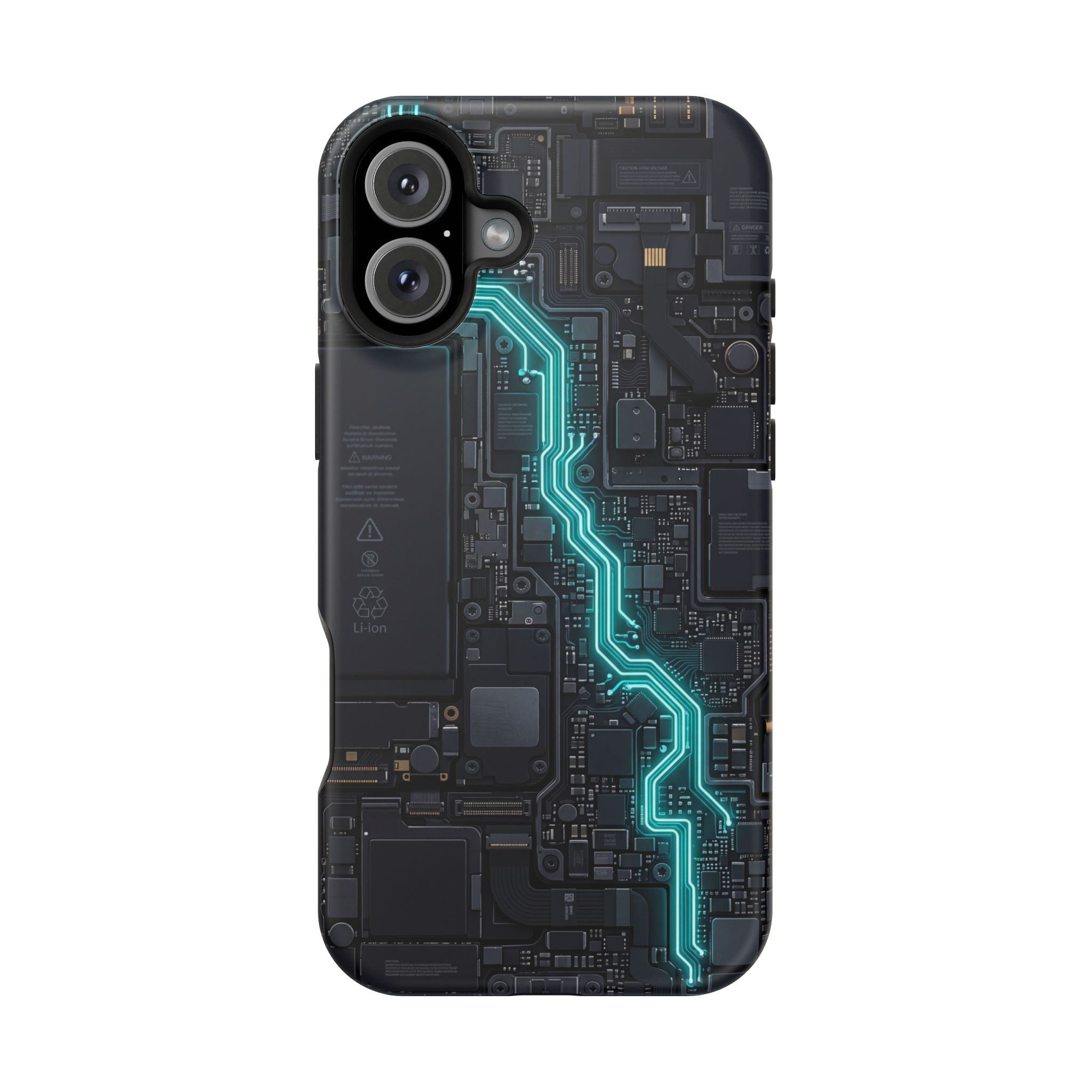 Cyan Bolt Electrician Phone Case — Electric Circuit Wireless Charging Cover
