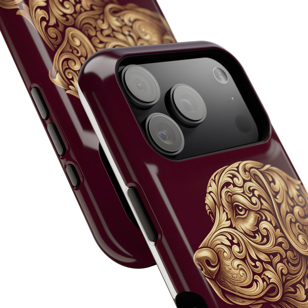 Personalized Gold Filigree Labrador Phone Case — Tough Magnetic Case with Wireless Charging
