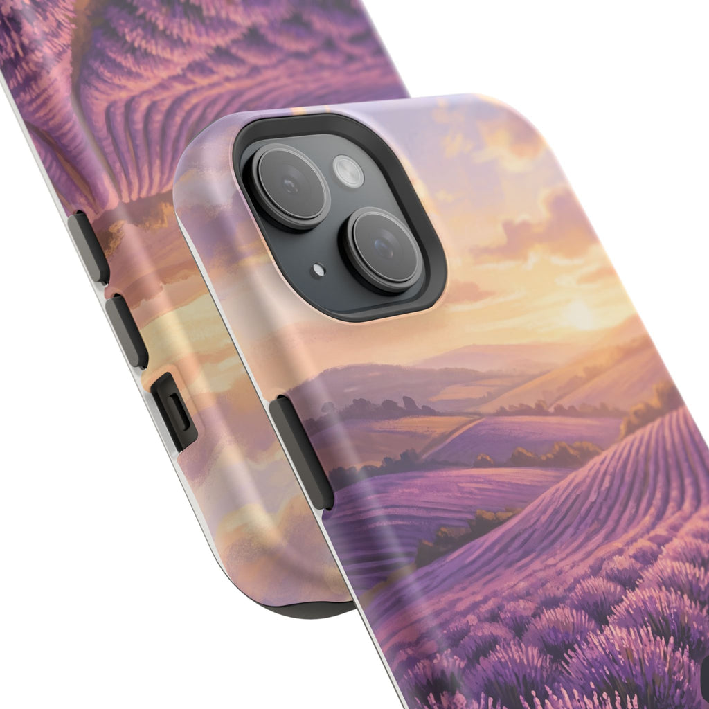 Personalized Dachshund Lavender Field Phone Case — Wireless Charging Cover