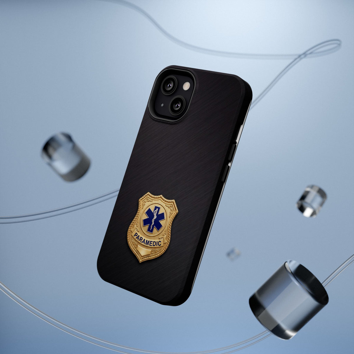 Gold Paramedic Badge Phone Case — Magnetic Wireless Charging Cover