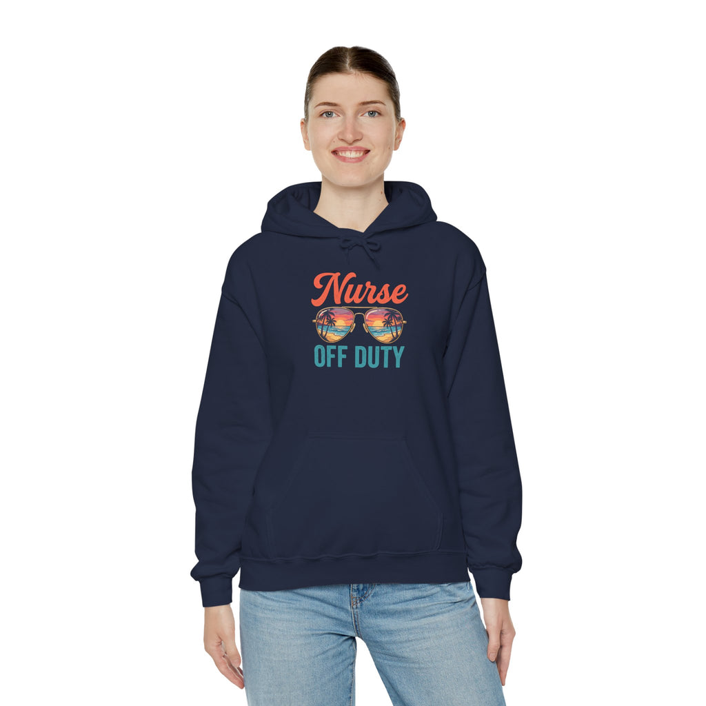 Nurse Off Duty Hoodie — Beach Vacation Nurse Graphic Pullover