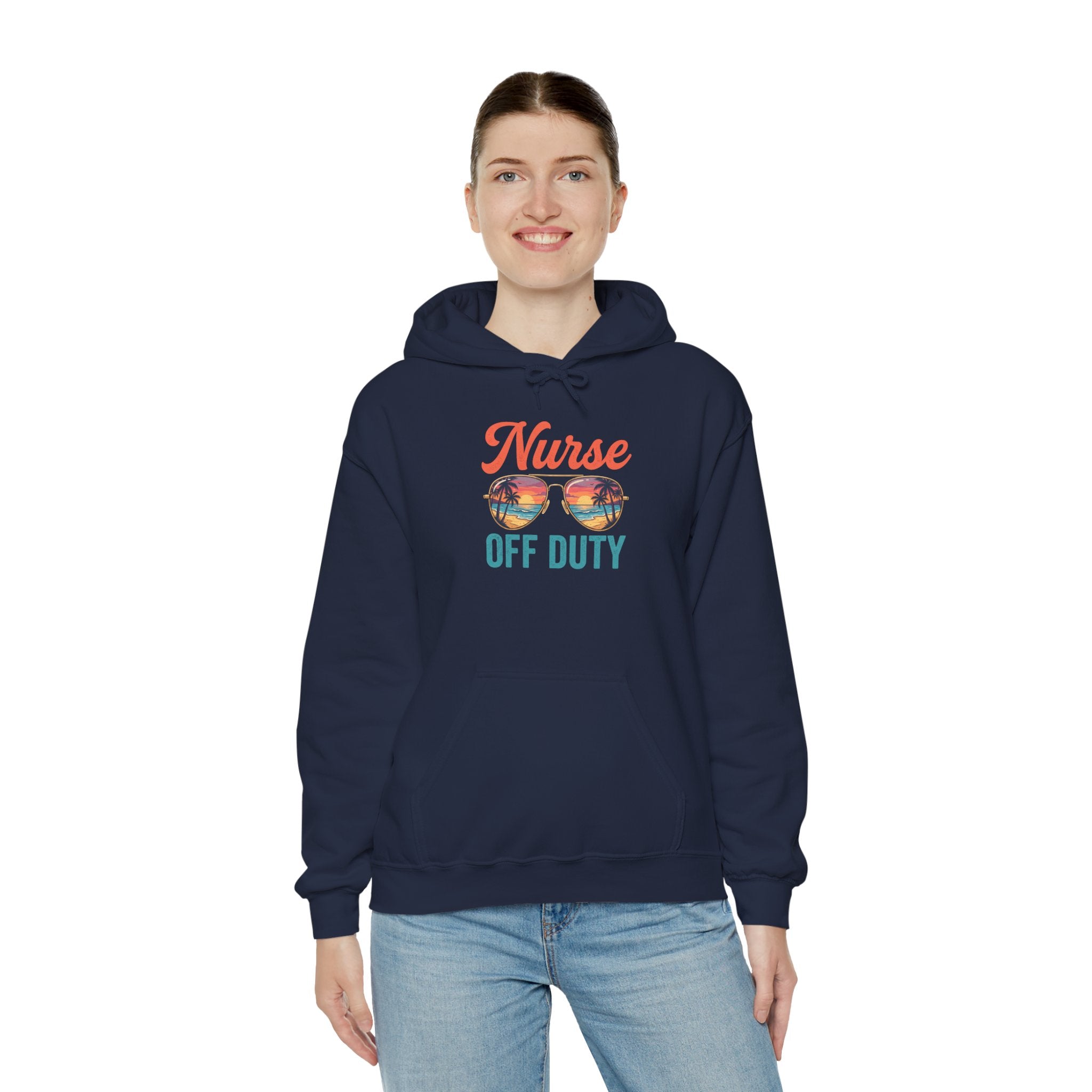 Nurse Off Duty Hoodie — Beach Vacation Nurse Graphic Pullover