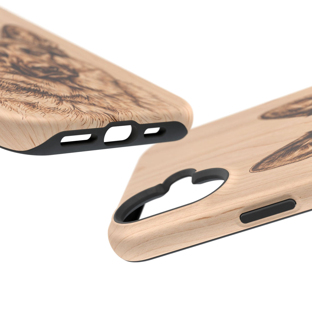 German Shepherd Phone Case | Pyrography Art — Tough Magnetic Case with Wireless Charging