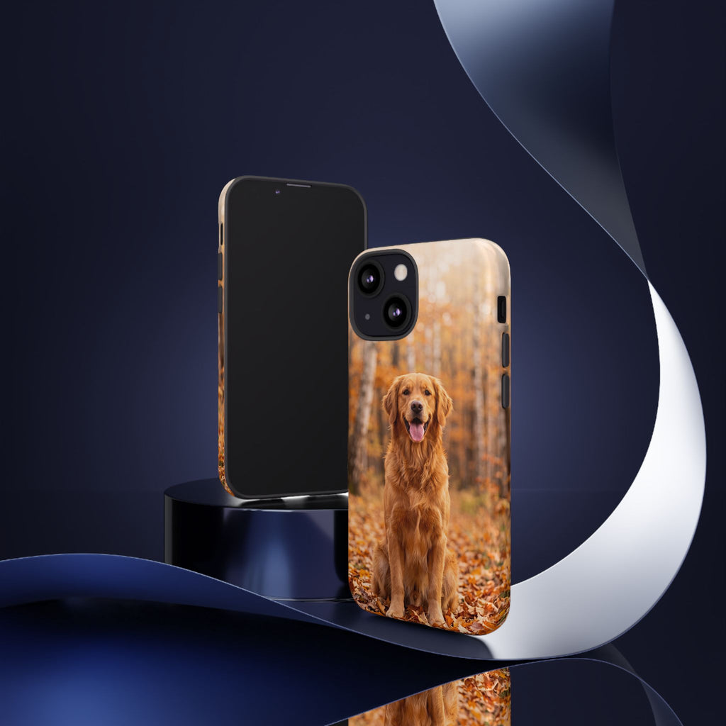 Golden Retriever Autumn Forest Phone Case | Happy Dog in Fall Foliage | Samsung & iPhone