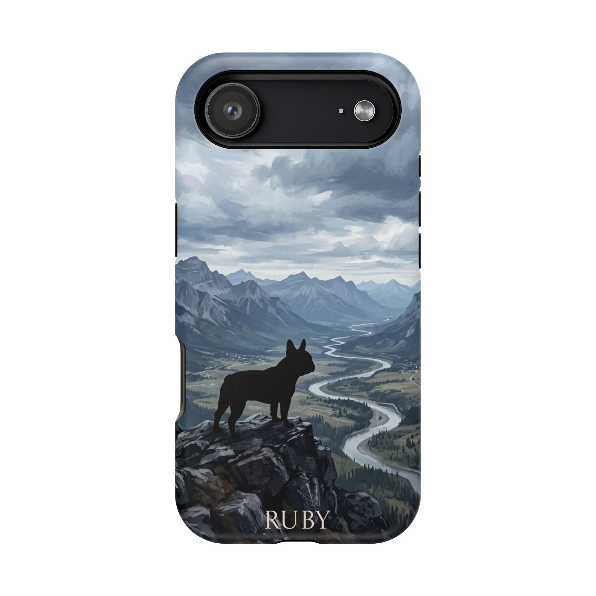 Personalized French Bulldog Mountain Valley Phone Case — Wireless Charging Cover