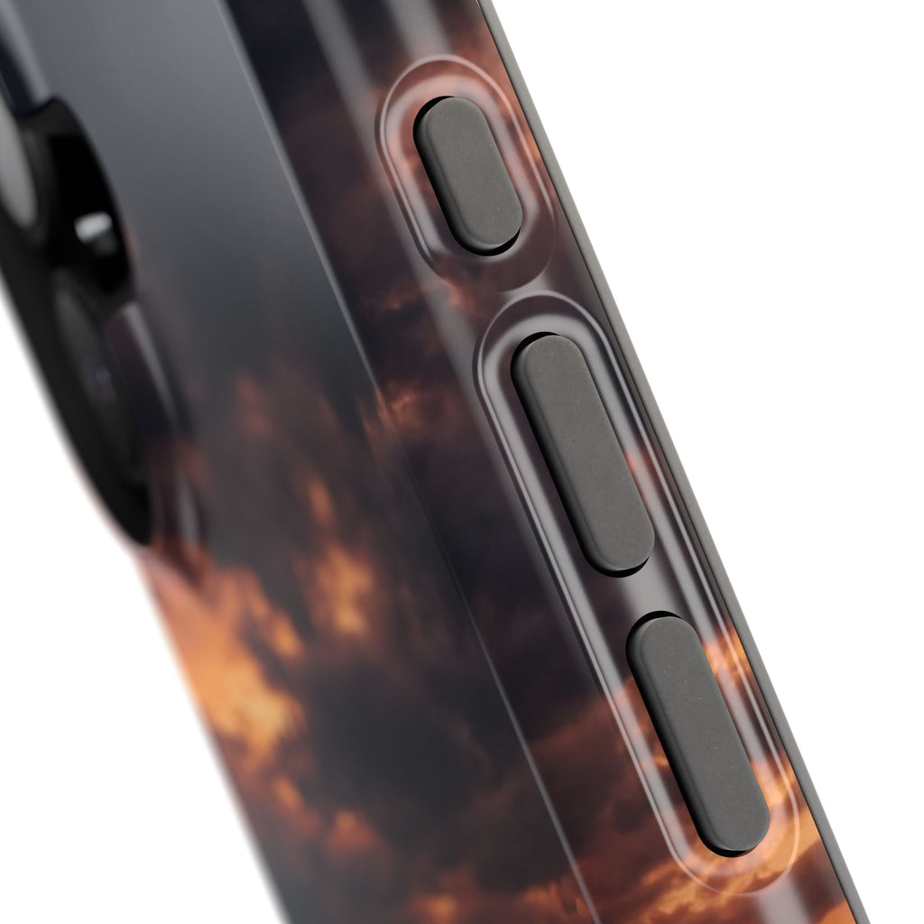 Sunset Paw Print Phone Case — Impact-Resistant Wireless Charging Cover