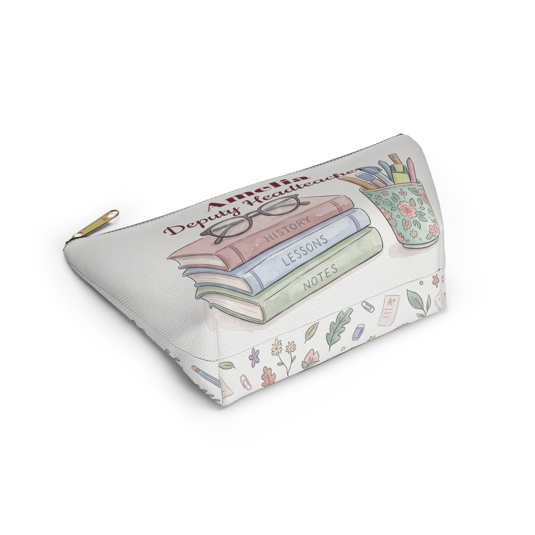 Personalized Teacher Gift Pouch – Custom Name Cosmetic Bag for Headteachers & Teachers