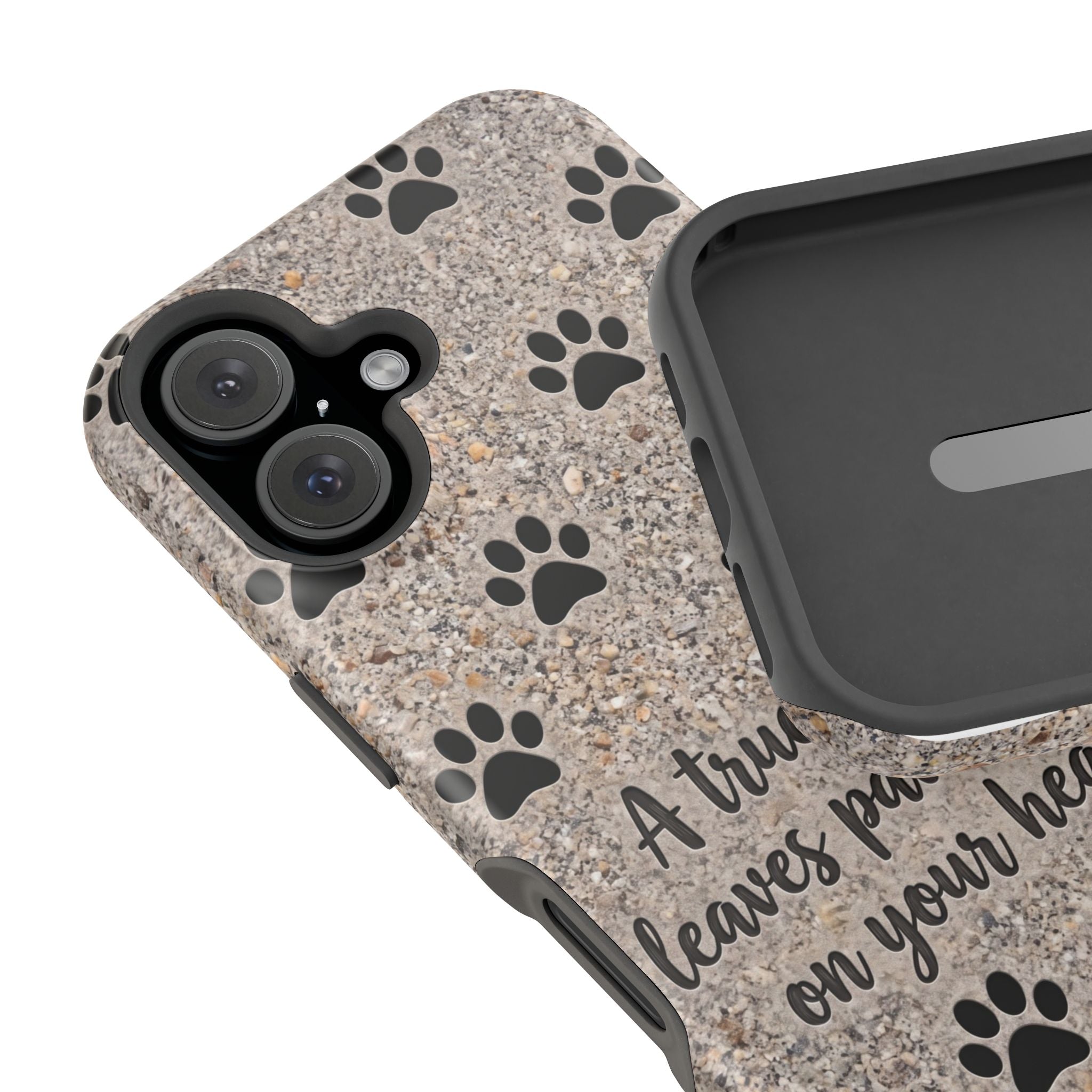 A True Friend Leaves Paw Prints Phone Case — Impact-Resistant Wireless Charging Cover