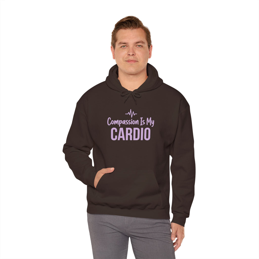 Compassion Is My Cardio Hoodie — Nurse/Healthcare Worker Graphic Pullover