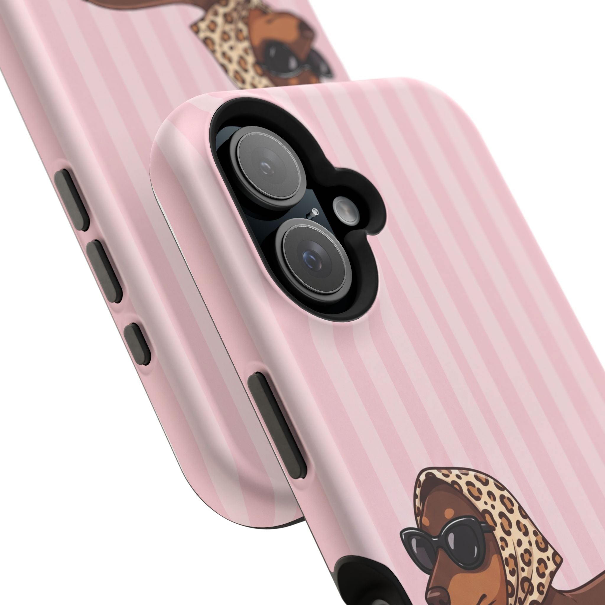 Preppy Dachshund Phone Case — Impact-Resistant Wireless Charging Cover