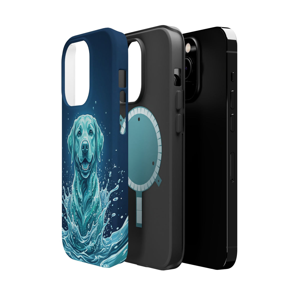 Water Splash Labrador Phone Case — Tough Magnetic Case with Wireless Charging