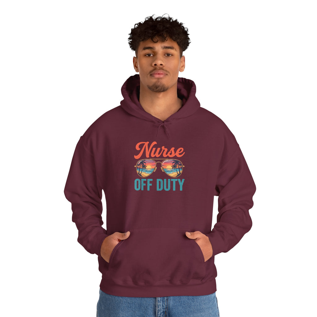 Nurse Off Duty Hoodie — Beach Vacation Nurse Graphic Pullover
