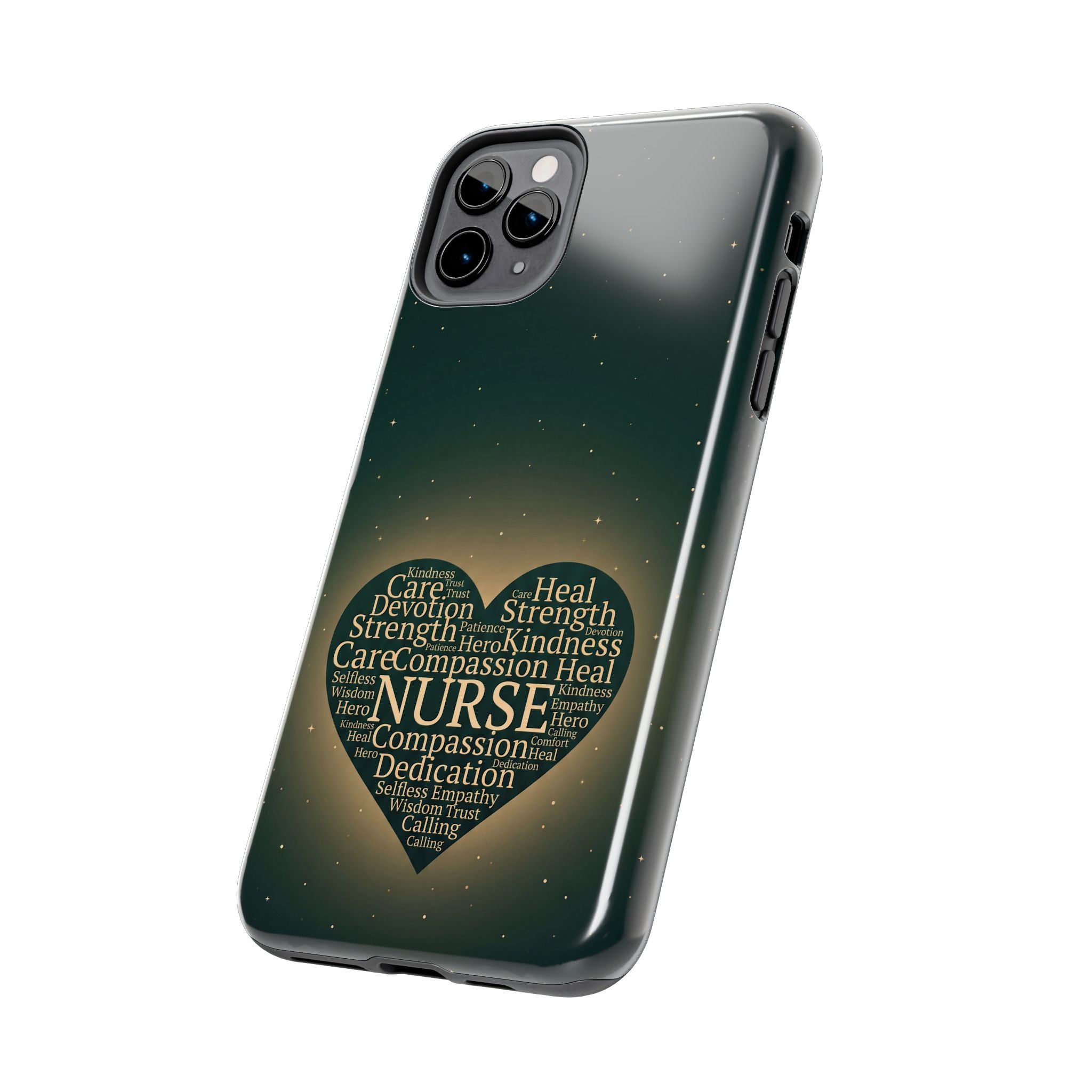 Nurse Heart Tough Phone Case — Inspirational Word Cloud Tribute - iphone and Samsung Galaxy series