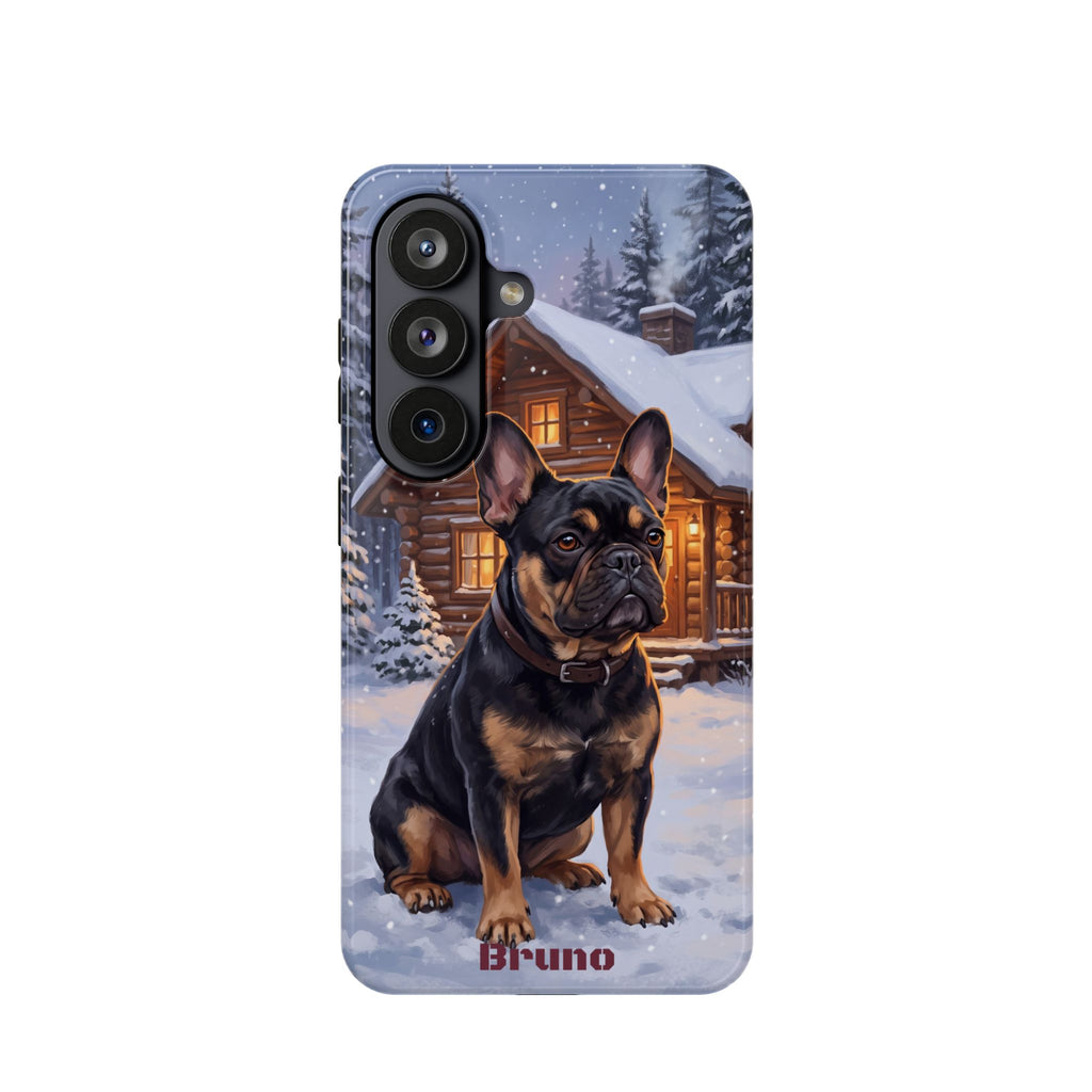 Personalized French Bulldog Cozy Cabin Phone Case — Wireless Charging Cover