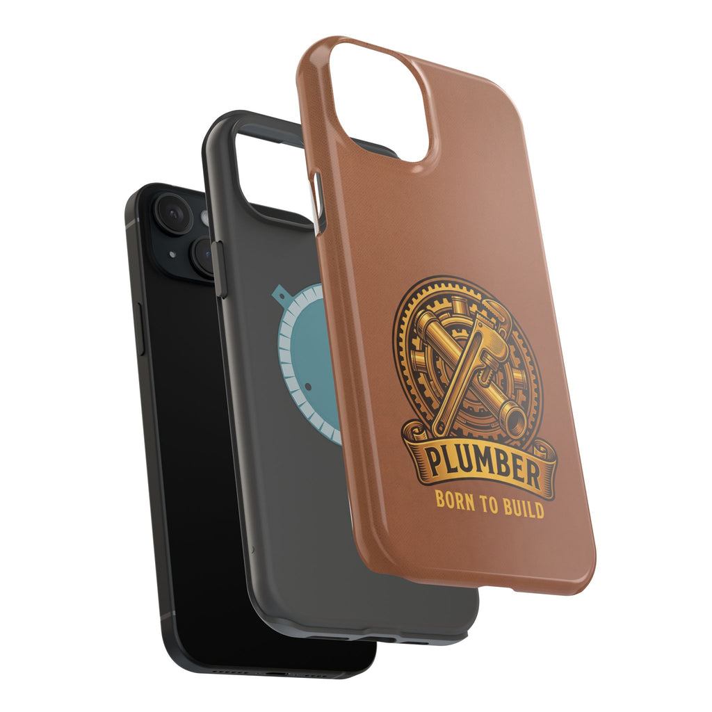 Plumber Born to Build Phone Case — Badge Wireless Charging Cover