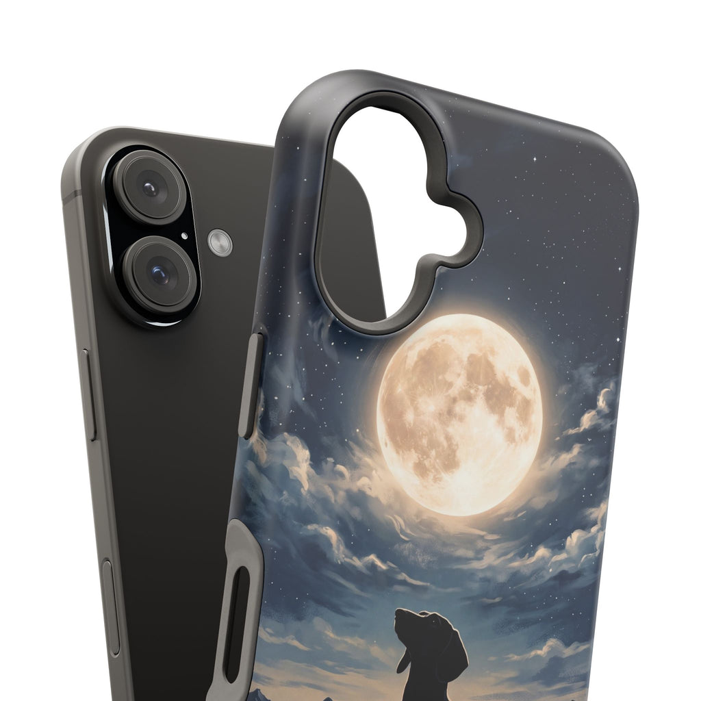 Personalized Dachshund Moonlight Phone Case — Wireless Charging Cover