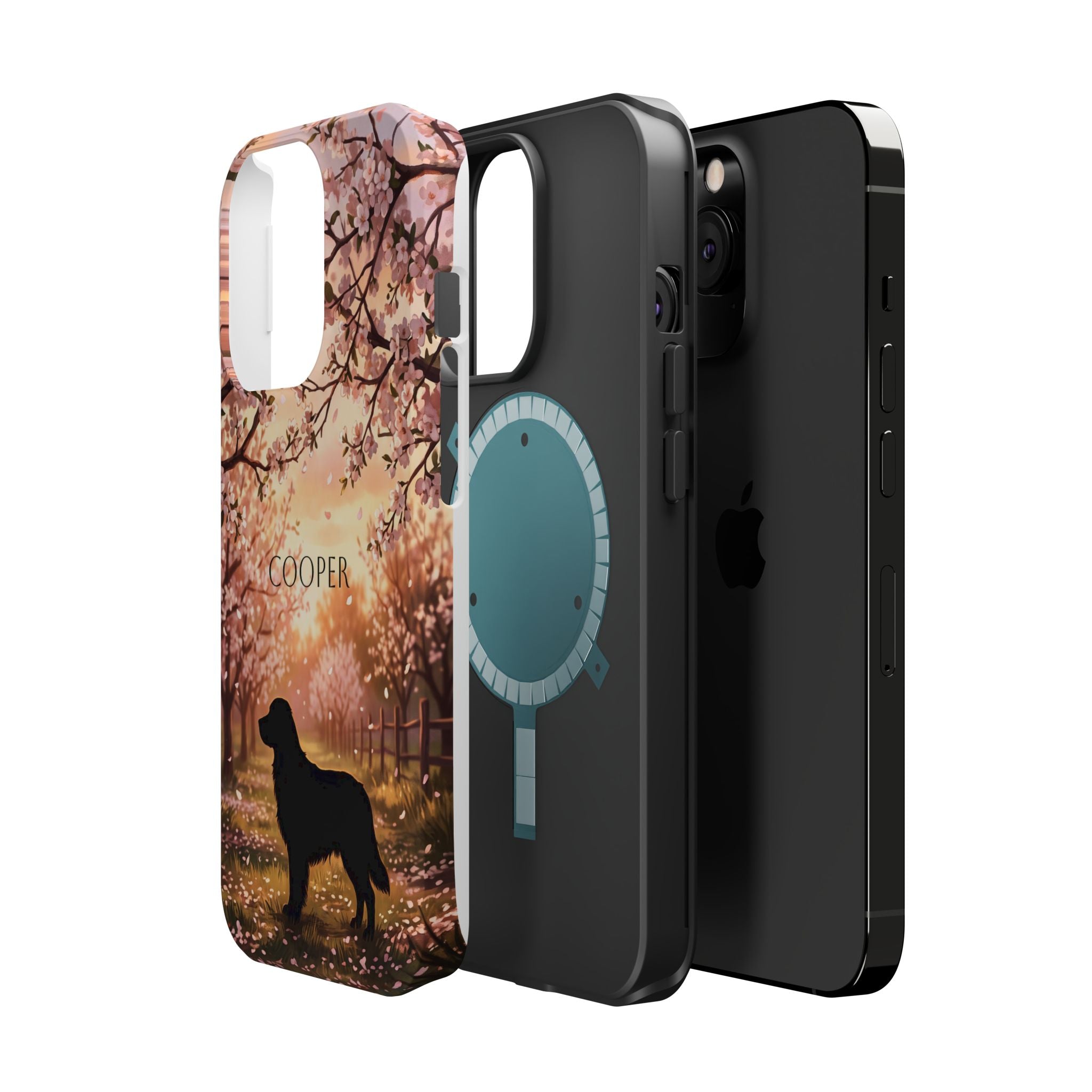Personalized Golden Retriever Autumn Forest Phone Case — Wireless Charging Cover