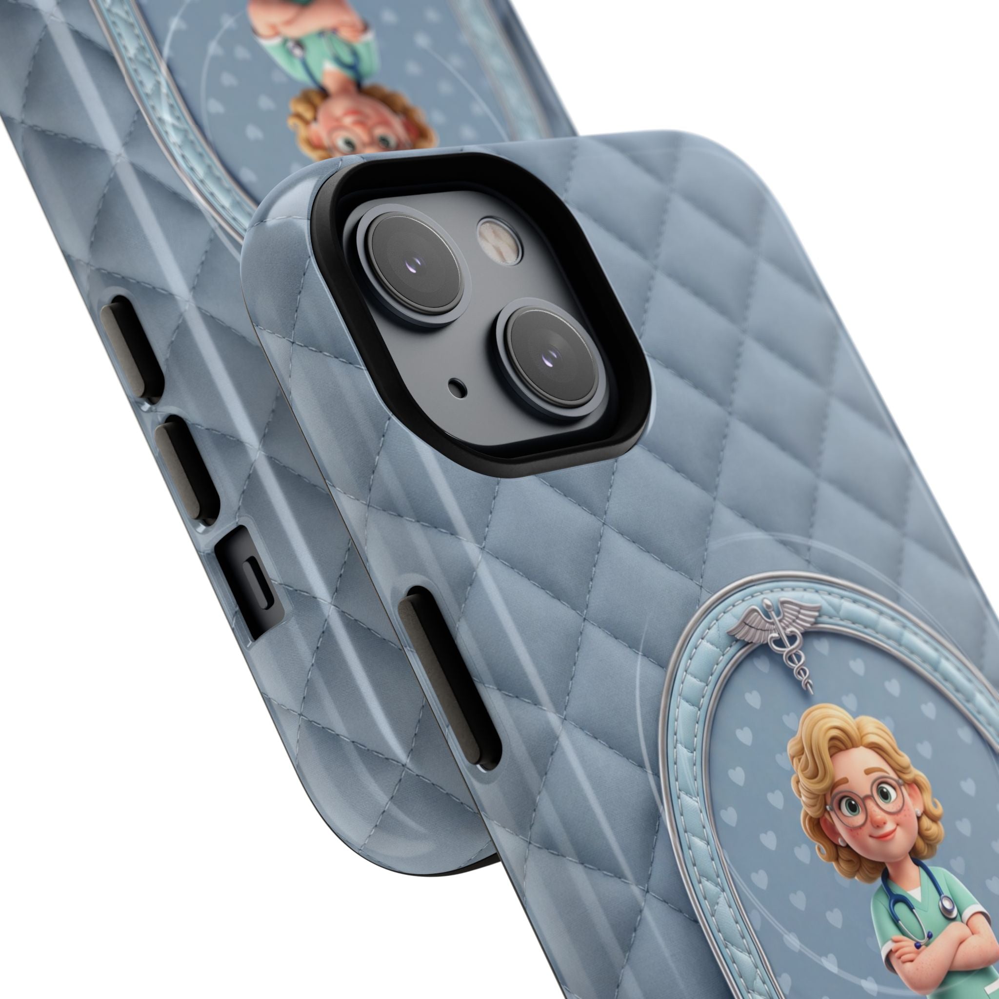 Personalized Nurse Phone Case | Quilted Badge Design, Custom Name iPhone Case