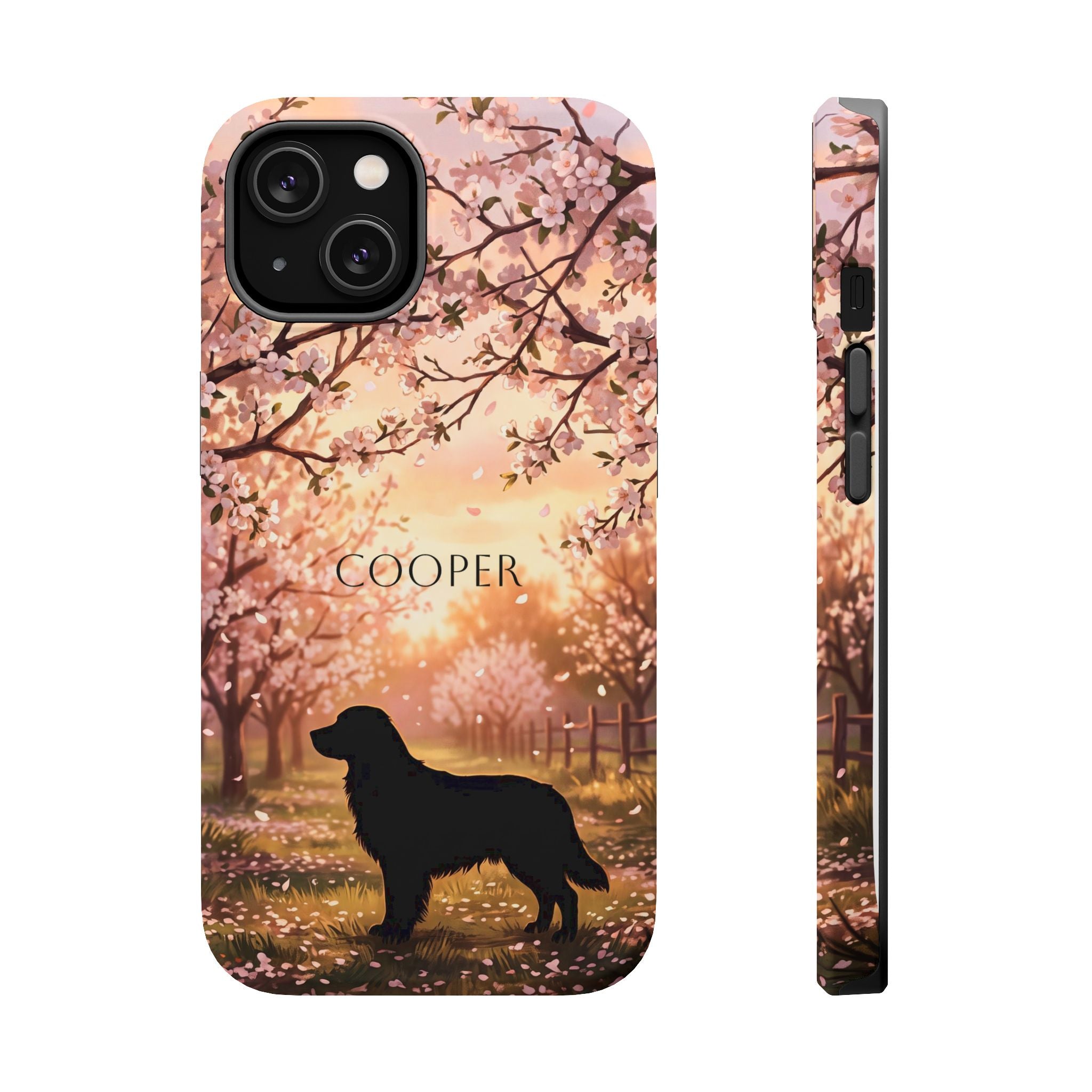 Personalized Golden Retriever Autumn Forest Phone Case — Wireless Charging Cover
