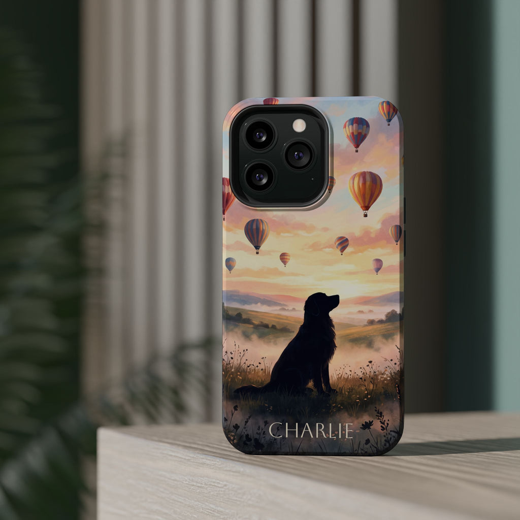 Personalized Golden Retriever Hot Air Balloon Phone Case — Wireless Charging Cover