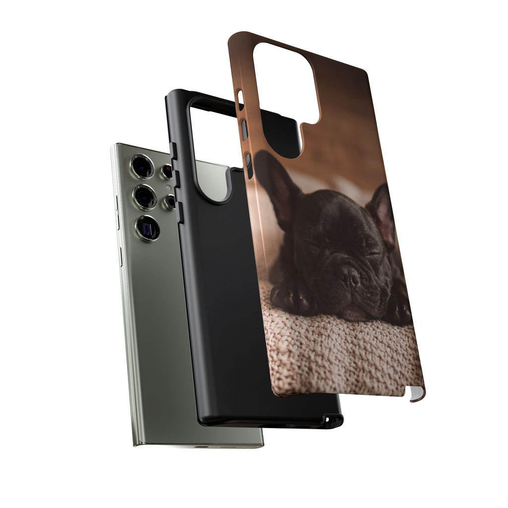 Sleeping French Bulldog Phone Case | Cozy Frenchie Resting on Blanket | iPhone & Samsung