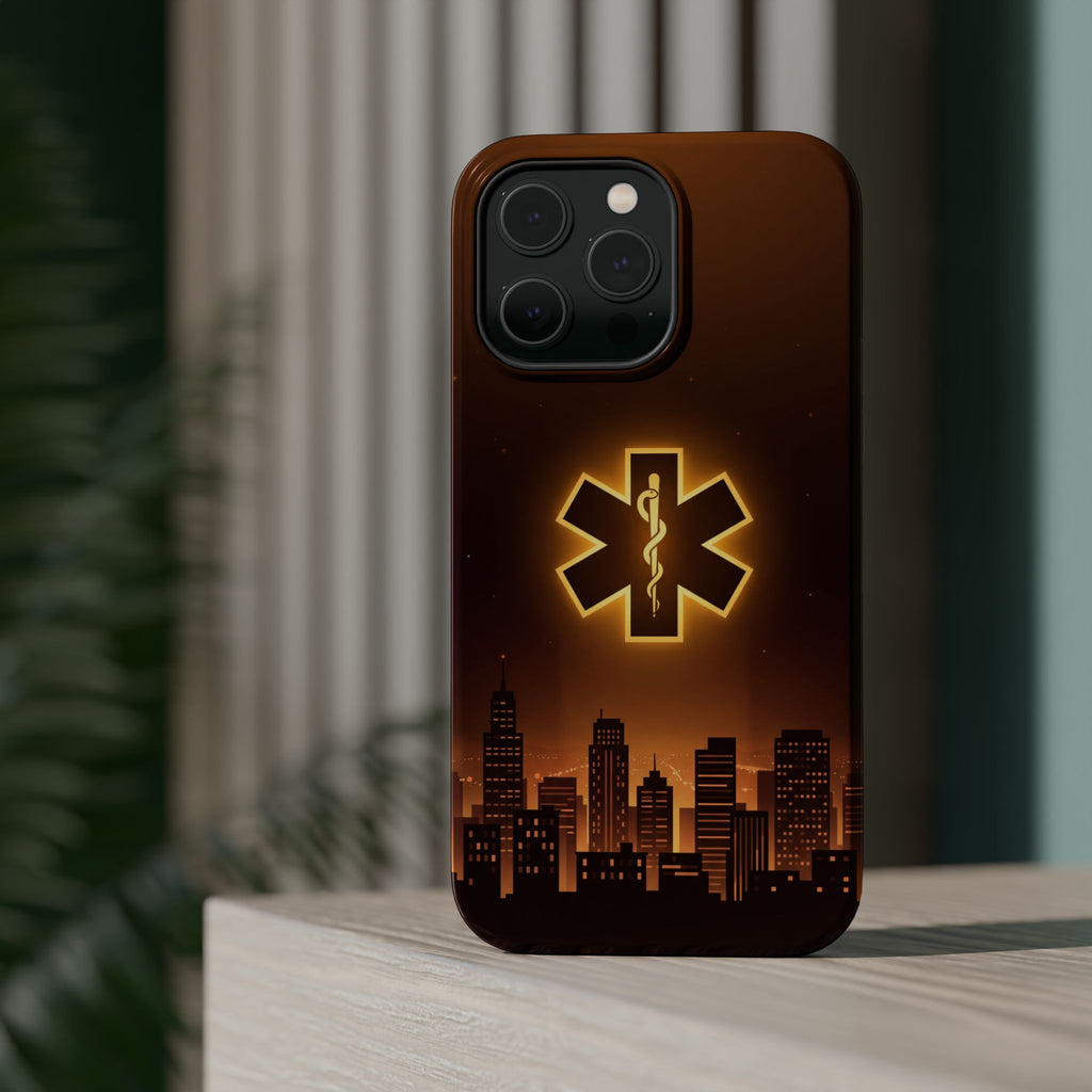 Paramedic/EMT Skyline Phone Case — Magnetic Wireless Charging Cover