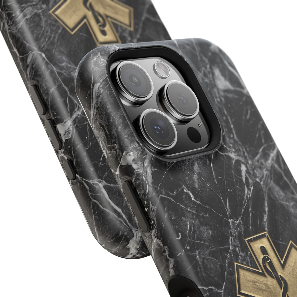 Paramedic/EMT Marble Phone Case — Magnetic Wireless Charging Cover