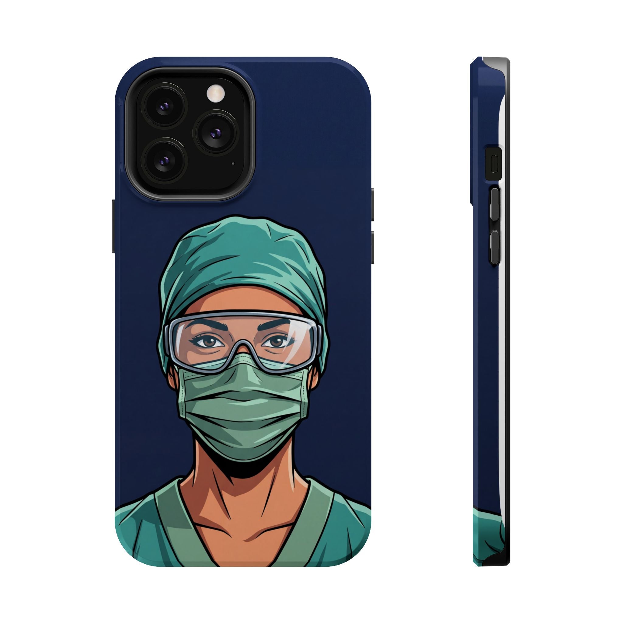 Bold Nurse Portrait Phone Case — Magnetic Wireless Charging Cover