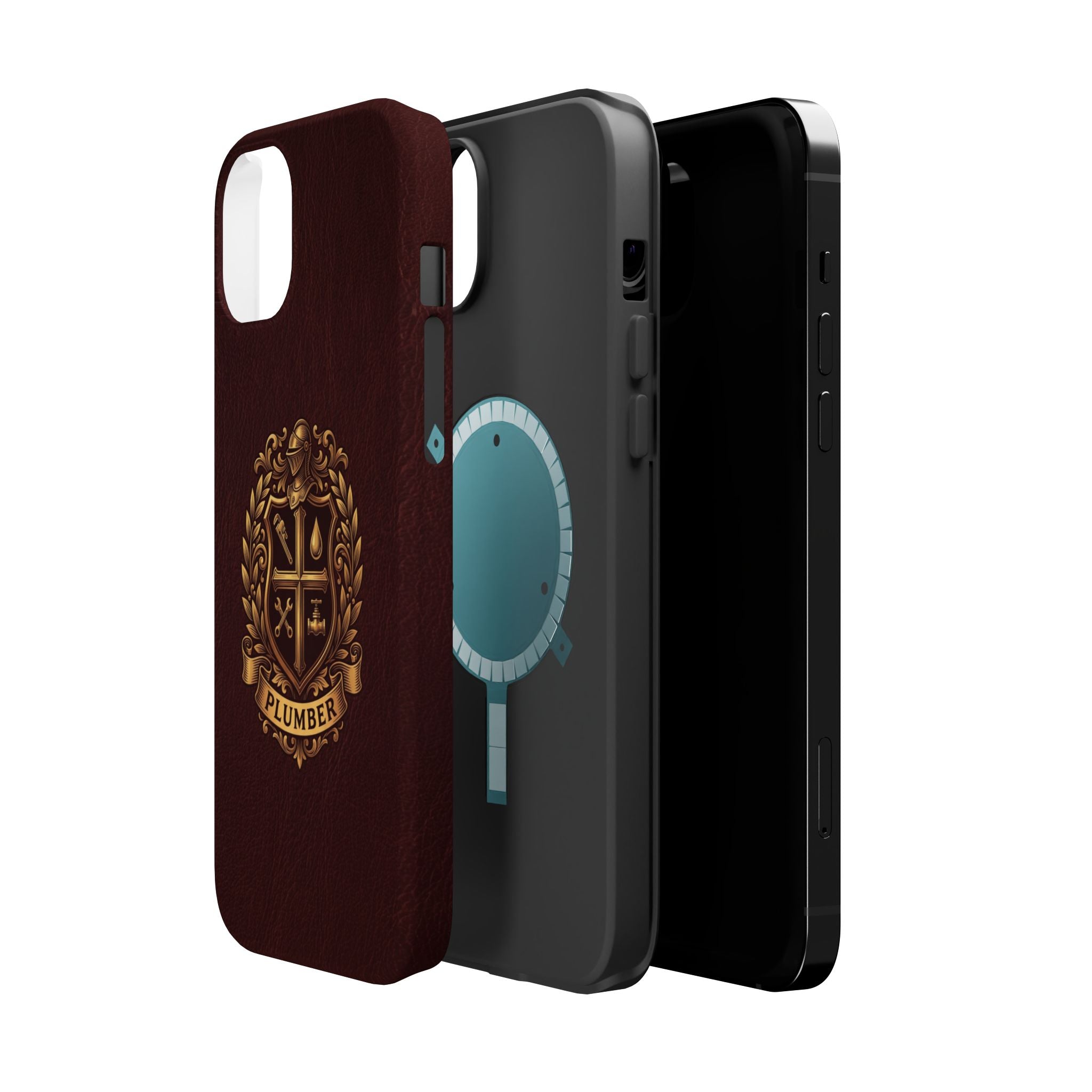 Plumber Crest Phone Case — Heraldic Shield Design Wireless Charging Cover