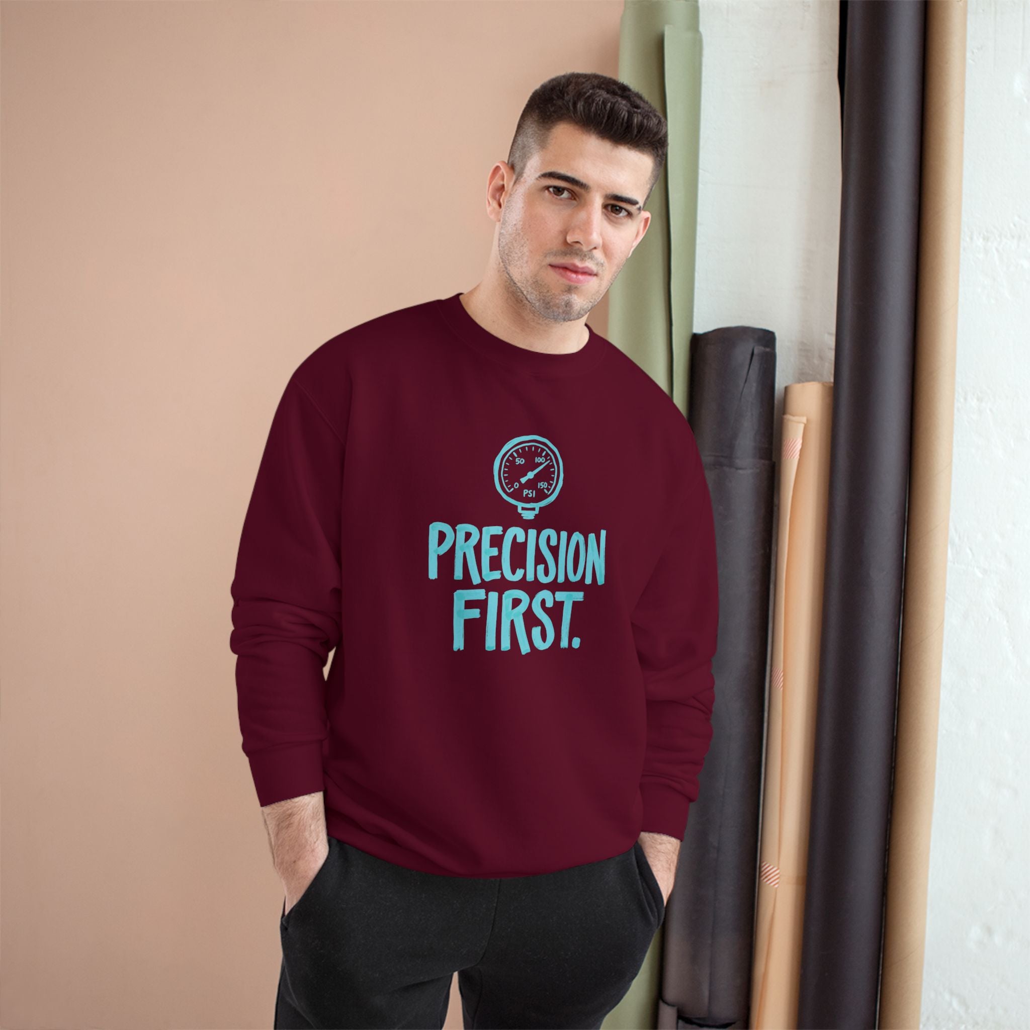 Precision First Plumber Sweatshirt | Funny Plumber Gift Crewneck