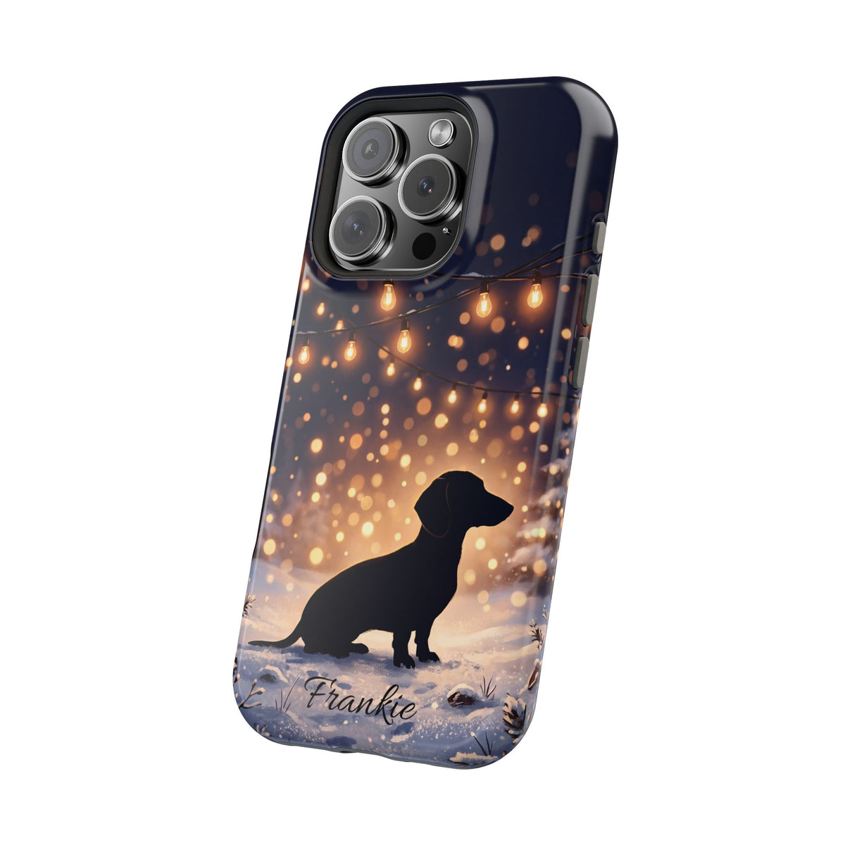 Personalized Dachshund Golden Sparks Phone Case — Wireless Charging Cover