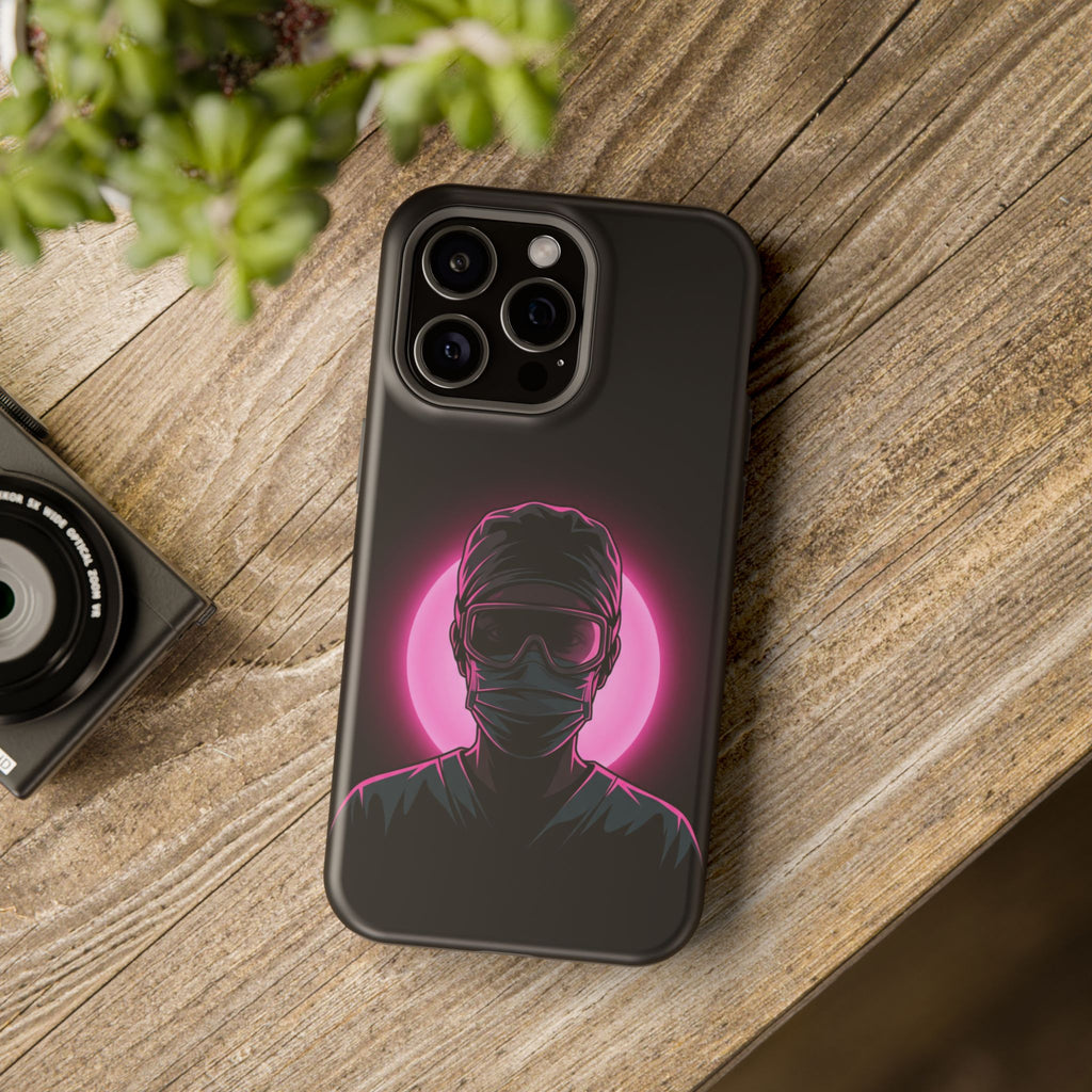 Nurse Portrait Phone Case — Navy Wireless Charging Cover