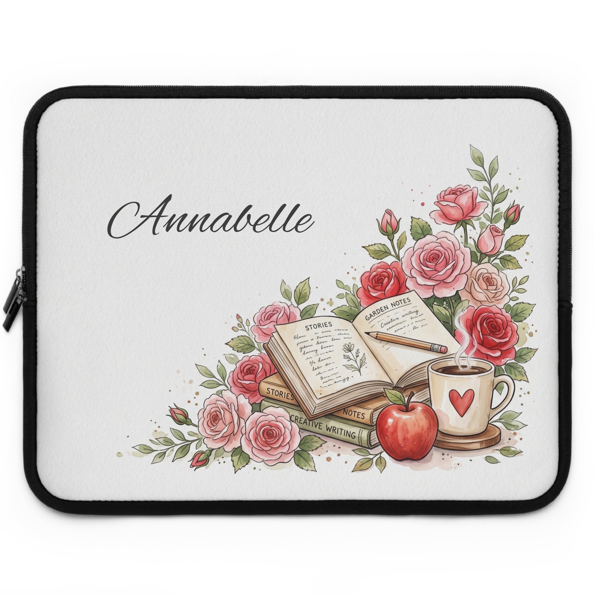 Personalized Teacher Laptop Sleeve | Custom Name Floral Watercolor Laptop Case | Teacher Appreciation Gift