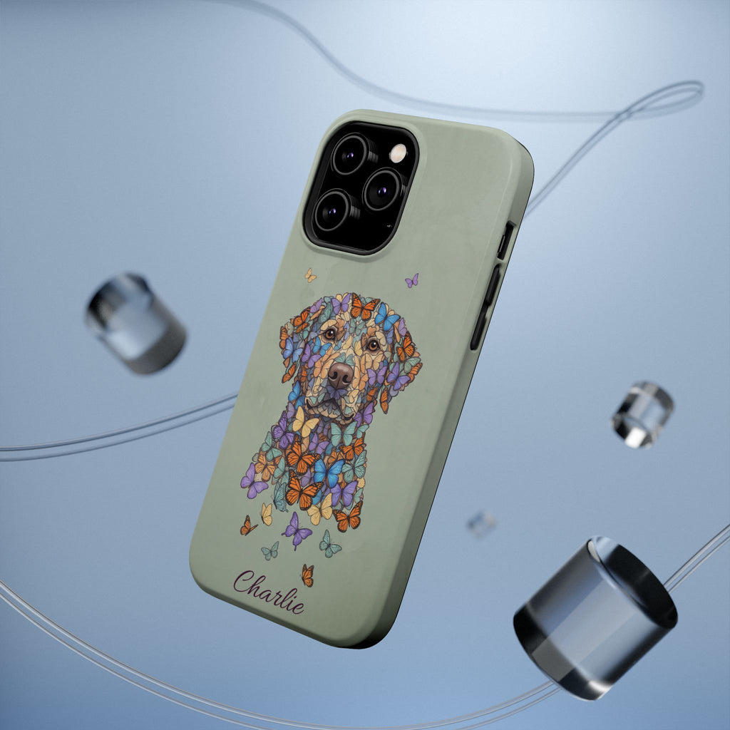 Personalized Butterfly Labrador Phone Case — Tough Magnetic Case with Wireless Charging