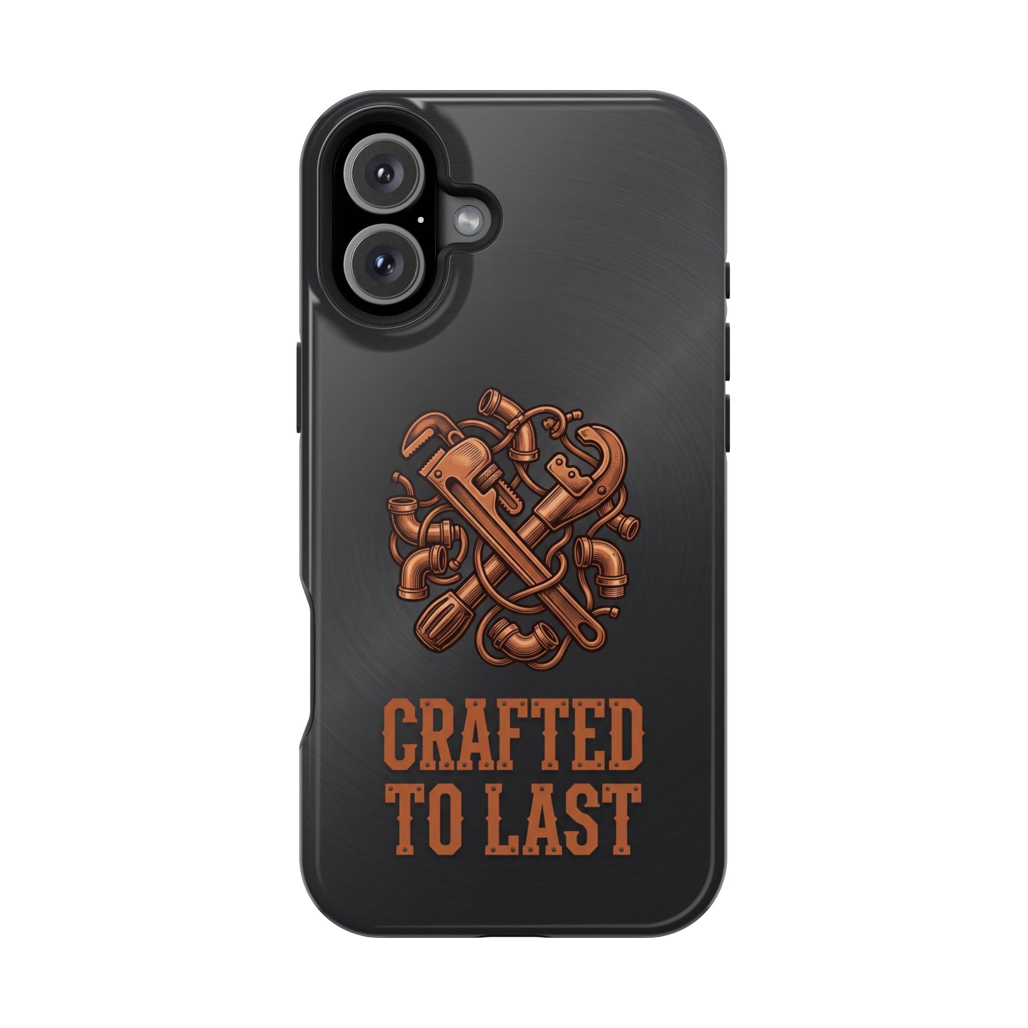 Crafted to Last Phone Case — Crossed Wrenches Wireless Charging Cover